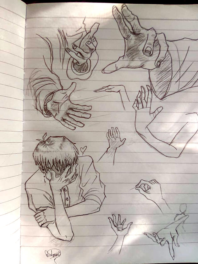 Headshot/shoulders up reference (drawn be me)